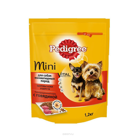25532c000 Pedigree сухой корм с говядиной для взрослых собак миниатюрных пород - 1
