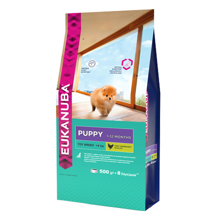 25623c000 Сухой корм Eukanuba Puppy Toy Breed для щенков миниатюрных пород от 1 до 12 месяцев - 500 г