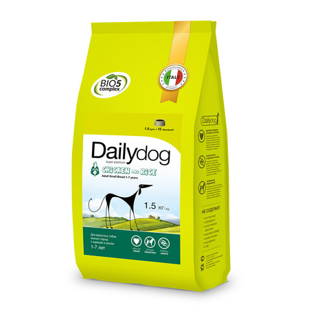 Сухой корм Dailydog Adult Small Breed Chicken and Rice для взрослых собак мелких и миниатюрных пород с курицей и рисом - 1