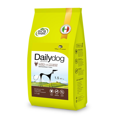 25841c000 Сухой корм Dailydog Adult Small Breed Deer and Maize для взрослых собак мелких пород с олениной и кукурузой - 1