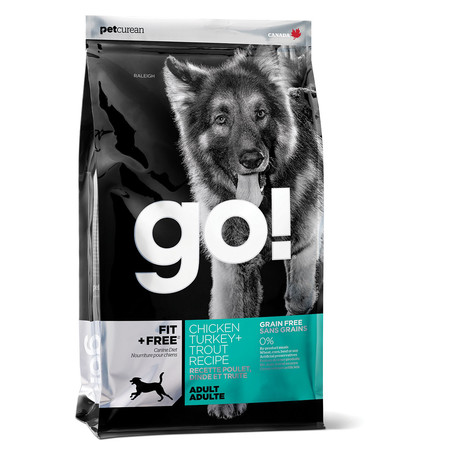 GO! Fit + GF сухой беззерновой корм для собак всех возрастов с 4 видами мяса: индейка