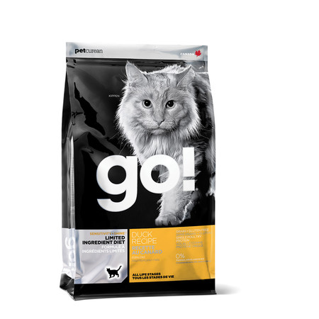 GO! Sensitivity + Shine GF сухой беззерновой корм для котят и кошек для чувствительного пищеварения с уткой