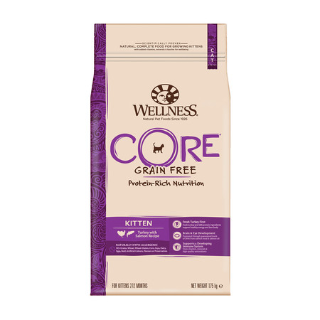 Беззерновой cухой корм Wellness Core для котят с индейкой и лососем