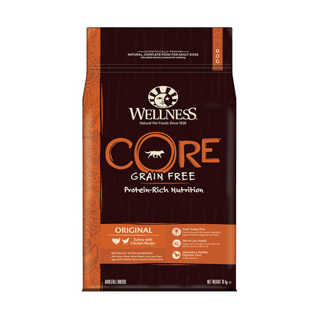 Беззерновой cухой корм Wellness Core Original для взрослых собак с индейкой и курицей