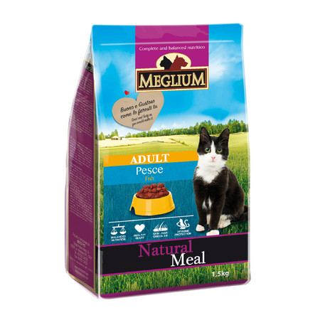 Сухой корм Meglium Adult для взрослых кошек с чувствительным пищеварением с рыбой - 1