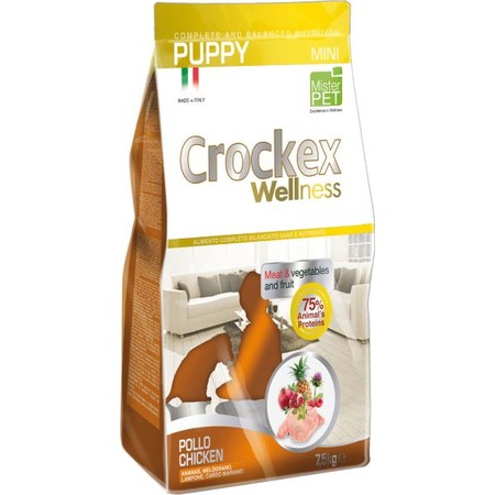 Сухой корм Crockex Wellness для щенков мелких пород с курицей и рисом - 2 кг