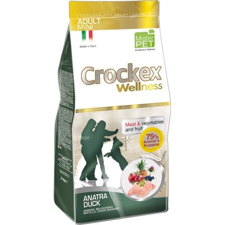 Сухой корм Crockex Wellness для взрослых собак мелких пород с уткой и рисом - 2 кг