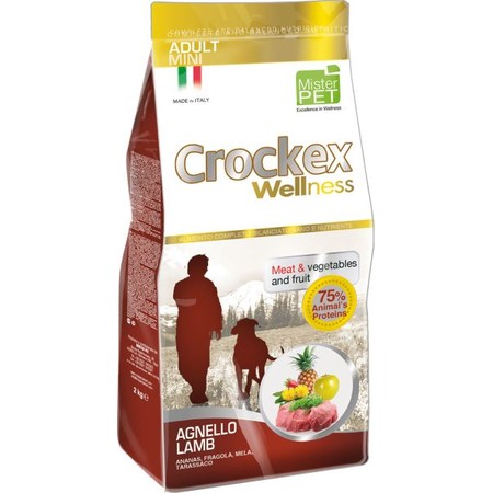 Сухой корм Crockex Wellness для взрослых собак мелких пород с ягненком и рисом - 2 кг
