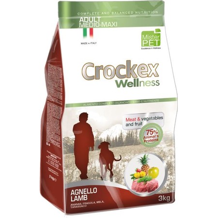 Сухой корм Crockex Wellness для взрослых собак средних и крупных пород с ягненком и рисом - 3 кг