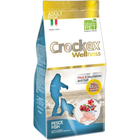 Сухой корм Crockex Wellness для взрослых собак средних и крупных пород с рыбой и рисом