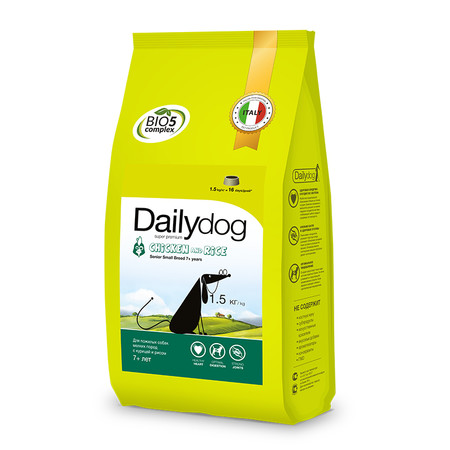 26124c000 Сухой корм Dailydog Senior Small Breed Chicken and Rice для пожилых собак мелких пород с курицей и рисом - 1