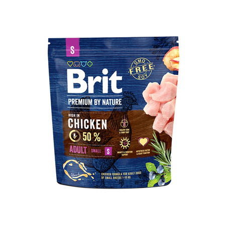 26201c000 Brit Premium by Nature Adult S сухой корм для собак мелких пород с курицей - 1 кг