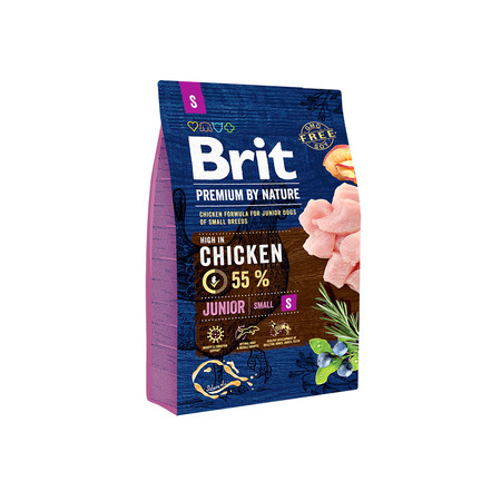 26206c000 Brit Premium by Nature Junior S сухой корм для щенков мелких пород с курицей - 3 кг