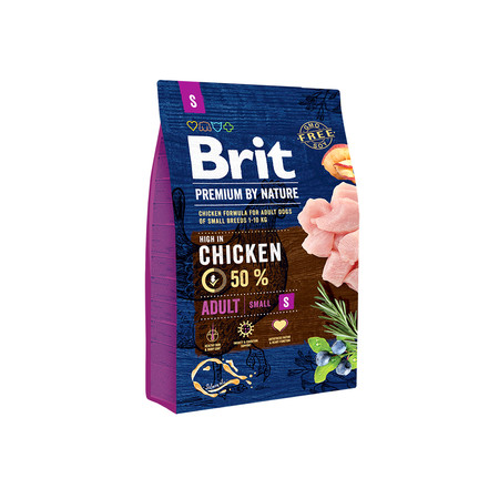 26210c000 Brit Premium by Nature Adult S сухой корм для собак мелких пород с курицей - 3 кг
