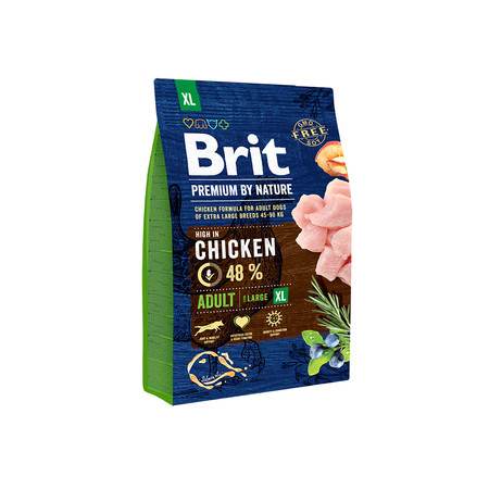 26211c000 Brit Premium by Nature Adult XL сухой корм для собак гигантских пород с курицей - 3 кг