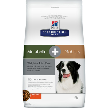 26225c000 Hill's Prescription Diet Metabolic + Mobility Weight+Joint Care сухой диетический корм для собак для поддержания оптимального веса и здоровья суставов с курицей - 12 кг