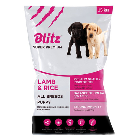 26357c000 Сухой корм Blitz Puppy Lamb & Rice для щенков с ягненком и рисом - 15 кг