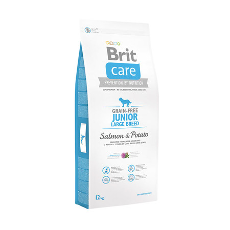 26372c000 Сухой беззерновой корм Brit Care Grain-free Junior Large Breed Salmon & Potato для щенков крупных пород лососем и картофелем