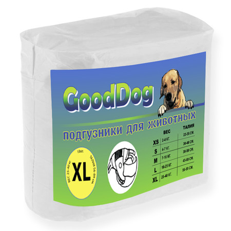 GoodDog подгузники для собак размер XL 10 шт/уп 51