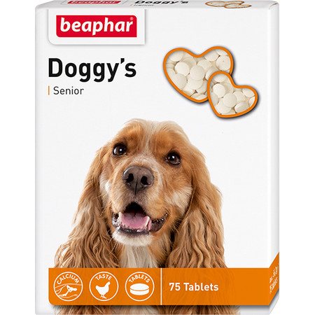26755c000 Лакомство Beaphar Senior Doggy`s для собак старше 7 лет минеральное с L-карнитином - 75 таб
