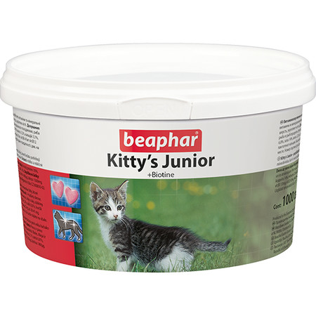 26763c000 Лакомство Beaphar Kitty`s Junior для котят витаминизированное сердечки - 1000 таб