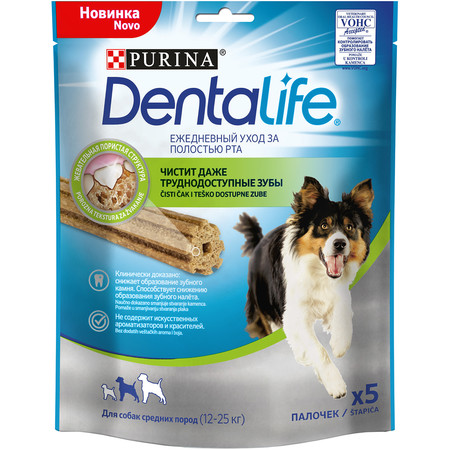 26882c000 Лакомство Purina DentaLife для собак средних пород для поддержания здоровья полости рта - 115 г