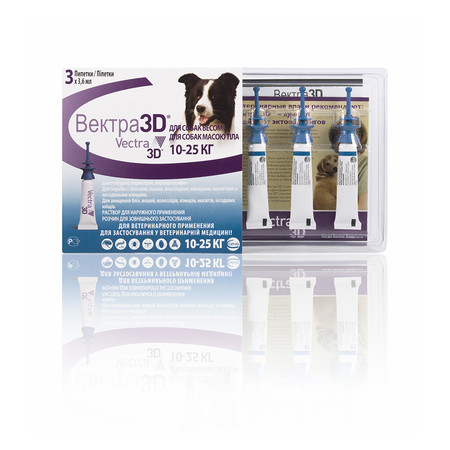 Vectra 3D капли инсектоакарицидные для собак 10-25 кг