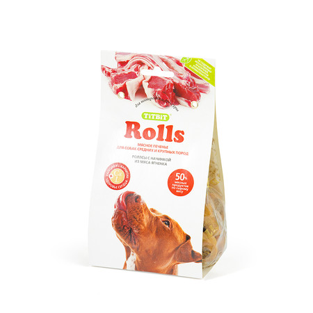 26955c000 Titbit печенье Rolls с начинкой из мяса ягненка (200г)
