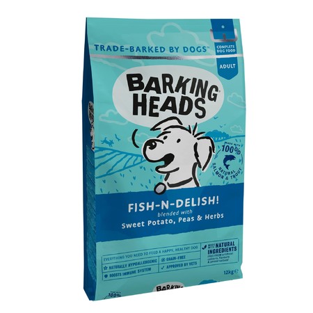 Сухой беззерновой корм дBarking Heads Рыбка-вкусняшка ля взрослых собак с лососем