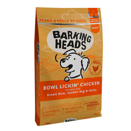 Сухой корм класса холистик Barking Heads До последнего кусочка для взрослых собак с чувствительным пищеварением с курицей и рисом - 12 кг