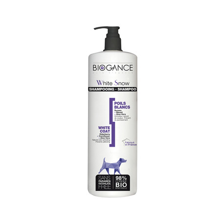 Натуральный био-шампунь Biogance White Snow для собак светлых окрасов - 1 л