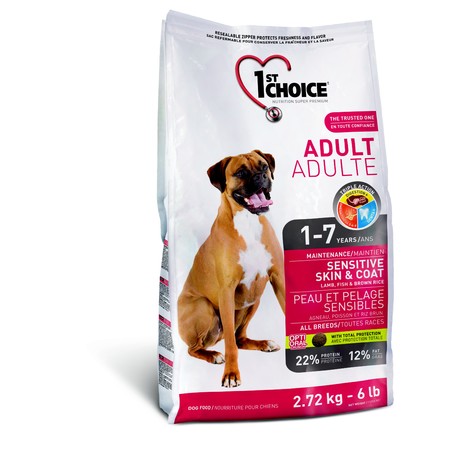 1st Choice Adult для взрослых собак с чувствительной кожей и для шерсти с ягненком