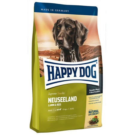 Сухой корм Happy Dog Supreme Sensible Neuseeland для взрослых собак с чувствительным пищеварением и аллергией с ягненком и рисом - 4 кг