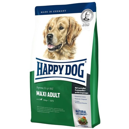 Сухой корм Happy Dog Supreme Fit & Well Maxi Adult для собак крупных пород с птицей и лососем - 4 кг