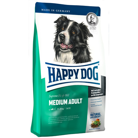 Сухой корм Happy Dog Supreme Fit & Well Medium Adult для взрослых собак средних пород с птицей и лососем - 1 кг