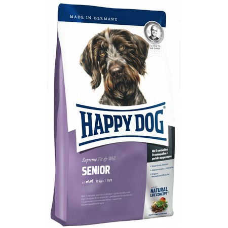 Сухой корм Happy Dog Supreme Fit & Well Senior для пожилых собак всех пород с птицей и лососем - 4 кг
