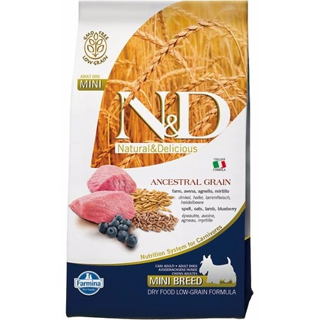 28118c000 Farmina N&D Low Grain Dog Lamb & Blueberry Adult Mini - 2
