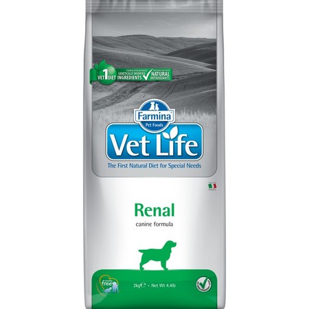 28133c000 Сухой корм Farmina Vet Life Natural Diet Renal для собак при хронической почечной недостаточности - 2 кг