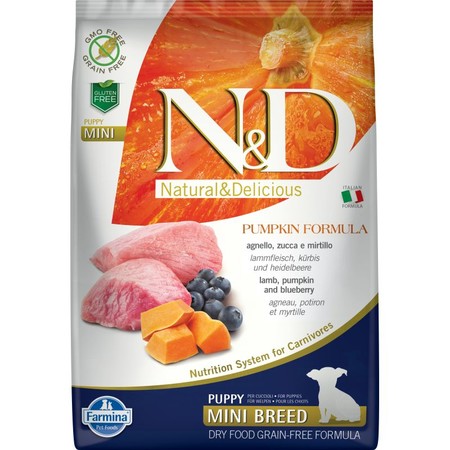 Farmina N&D Dog GF Pumpkin lamb & blueberry puppy mini