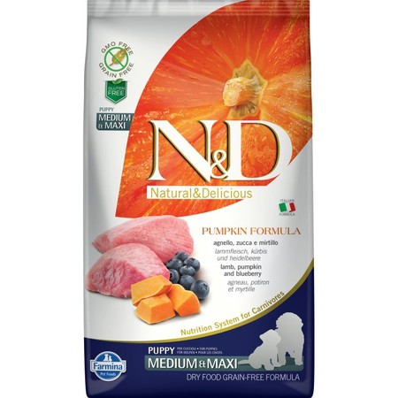Farmina N&D Dog GF Pumpkin lamb & blueberry puppy medium & maxi - 2.5 кг