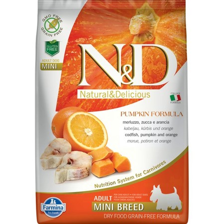Farmina N&D Dog GF Pumpkin codfish & orange adult mini