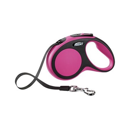 28245c000 Рулетка Flexi New Comfort S (до 15 кг) лента 5 м черный/розовый