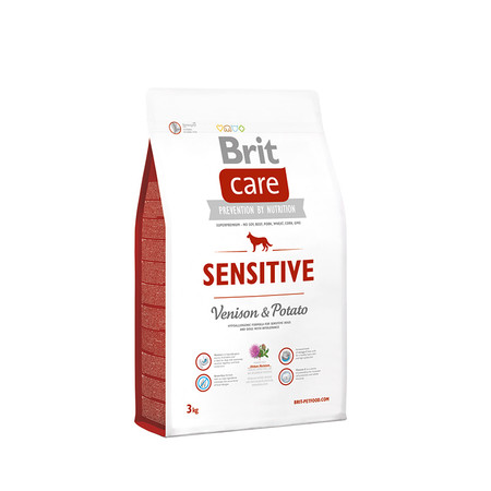 28264c000 Сухой корм Brit Care Sensitive Venison & Potato для собак с чувствительным пищеварением с олениной и картофелем - 3 кг