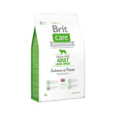 28270c000 Сухой корм Brit Care Grain-free Adult Large Breed Salmon & Potato для взрослых собак крупных пород с лососем и картофелем - 3 кг