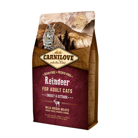 Сухой корм Carnilove Cat Reindeer Energy & Outdoors for Adult Cats для взрослых кошек с мясом северного оленя - 2 кг