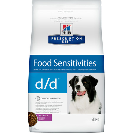 28347c000 Hill's Prescription Diet d/d Food Sensitivities сухой диетический корм для собак для поддержания здоровья кожи и при пищевой аллергии с уткой и рисом - 5 кг
