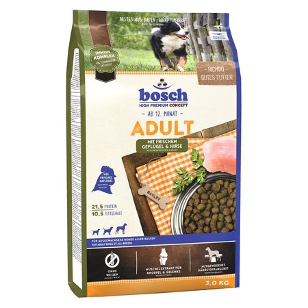 28372c000 Сухой корм Bosch Adult для взрослых собак с нормальным уровнем активности с птицей и просом - 3 кг