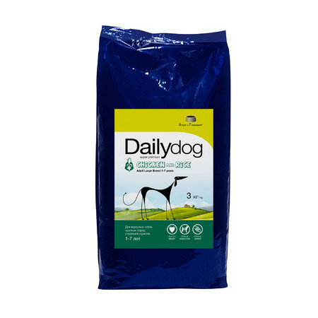 28543c000 Сухой корм Dailydog Adult Large Breed Chicken and Rice для взрослых собак крупных пород с курицей и рисом - 3 кг