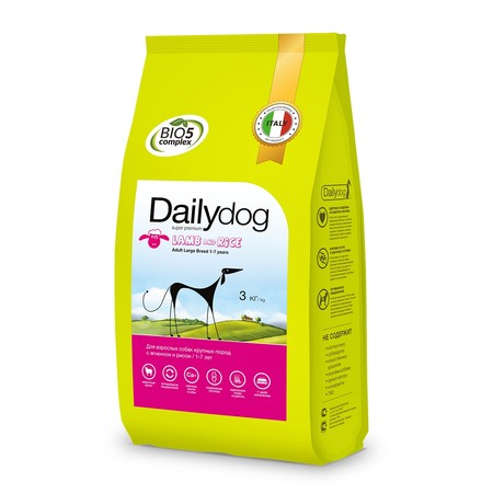 Сухой корм Dailydog Adult Large Breed lamb and rice для взрослых собак крупных пород с ягненком и рисом -3 кг