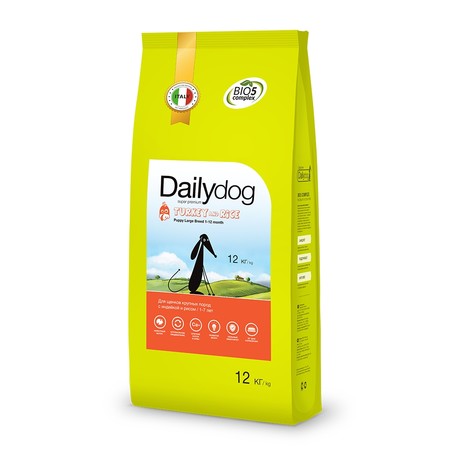 28552c000 Сухой корм Dailydog Puppy Large Breed Turkey and Rice для щенков крупных пород с индейкой и рисом - 3 кг